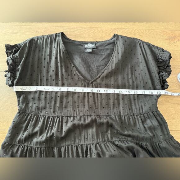 Angie Black Swiss Dot Tiered Mini Dress Size Medium - Picture 8 of 9